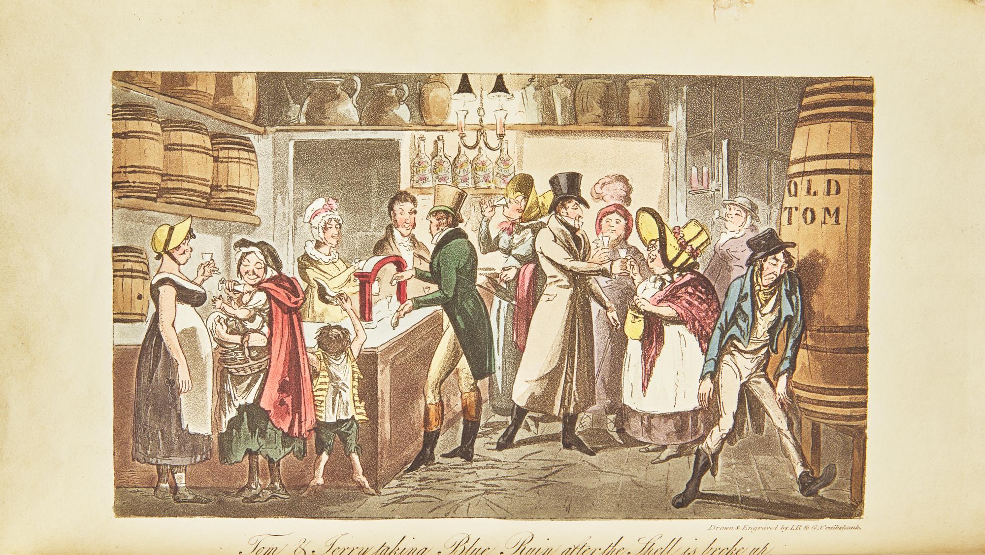 [ILLUSTRATED BOOKS]. EGAN, Pierce. Life in London; or, the Day and Night Scenes of Jerry Hawthorn, Esq. and his Elegant Friend Corinthian Tom… London: Printed for Sherwood, Neely, and Jones, 1821.