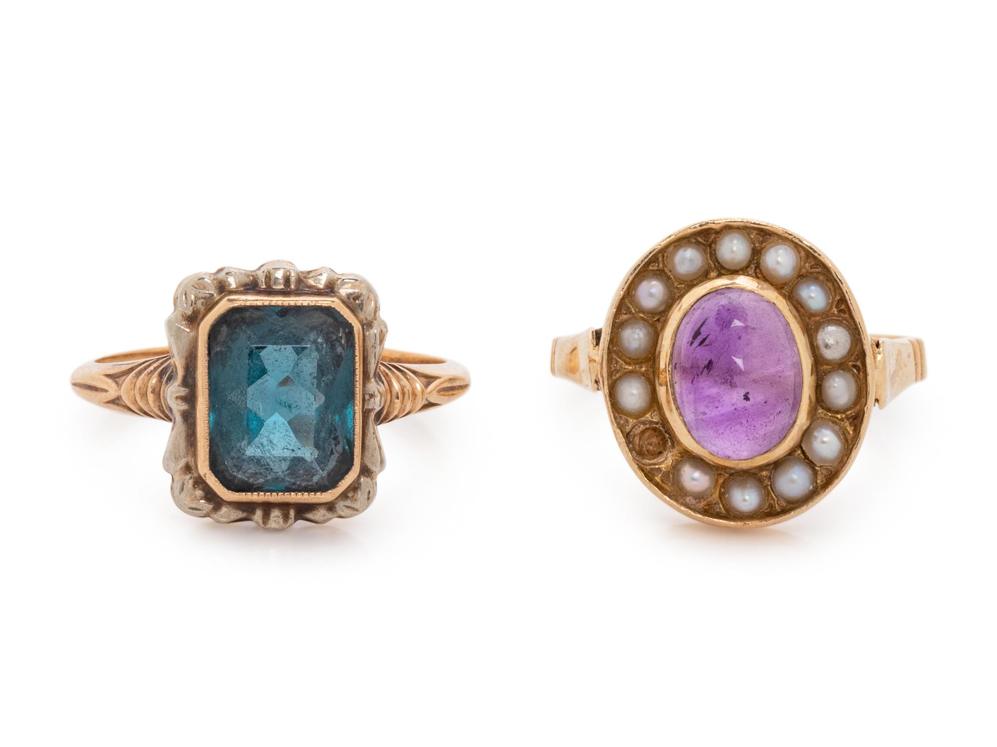 A Collection of Gold and Gemstone Rings,