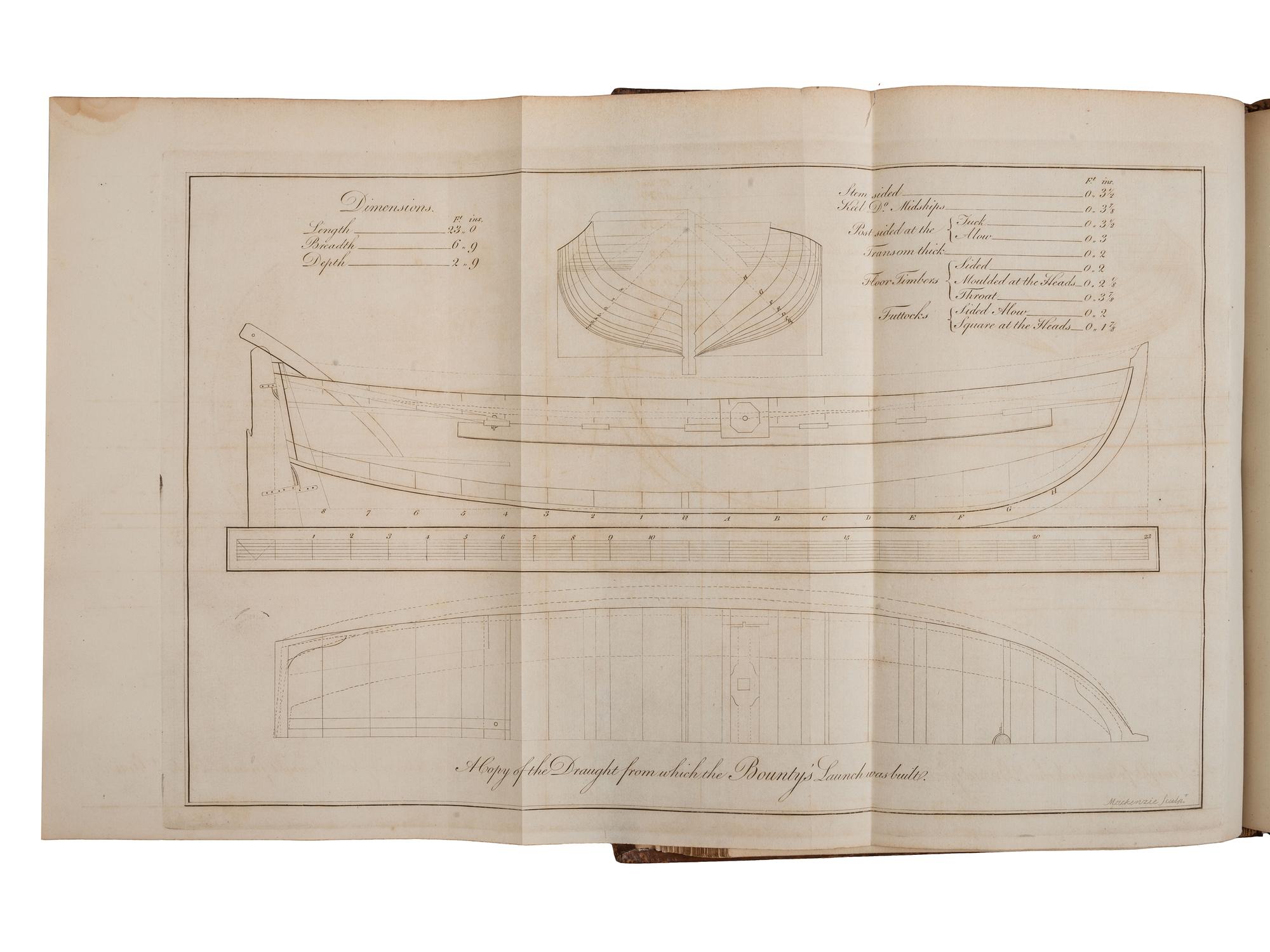 [MUTINY]. BLIGH, William (1754-1817). A Voyage to the South Sea, undertaken by command of His Majesty, for the purpose of Conveying the Bread-Fruit Tree to the West Indies, in His Majesty's Ship the Bounty . London: Printed for George Nicol, 1792.