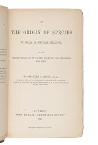 DARWIN, Charles Robert (1809-1882). On the Origin of Species by Means of Natural Selection . London: W. Clowes and Sons for John Murray, 1859.