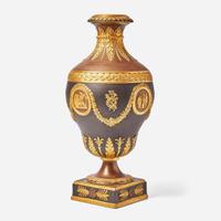A Wedgwood Gilded and Bronzed Black Basalt Vase UK, early 20th century