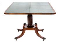 A Regency Mahogany Card Table Height 28 3/4 x width 36 x depth 18 inches.