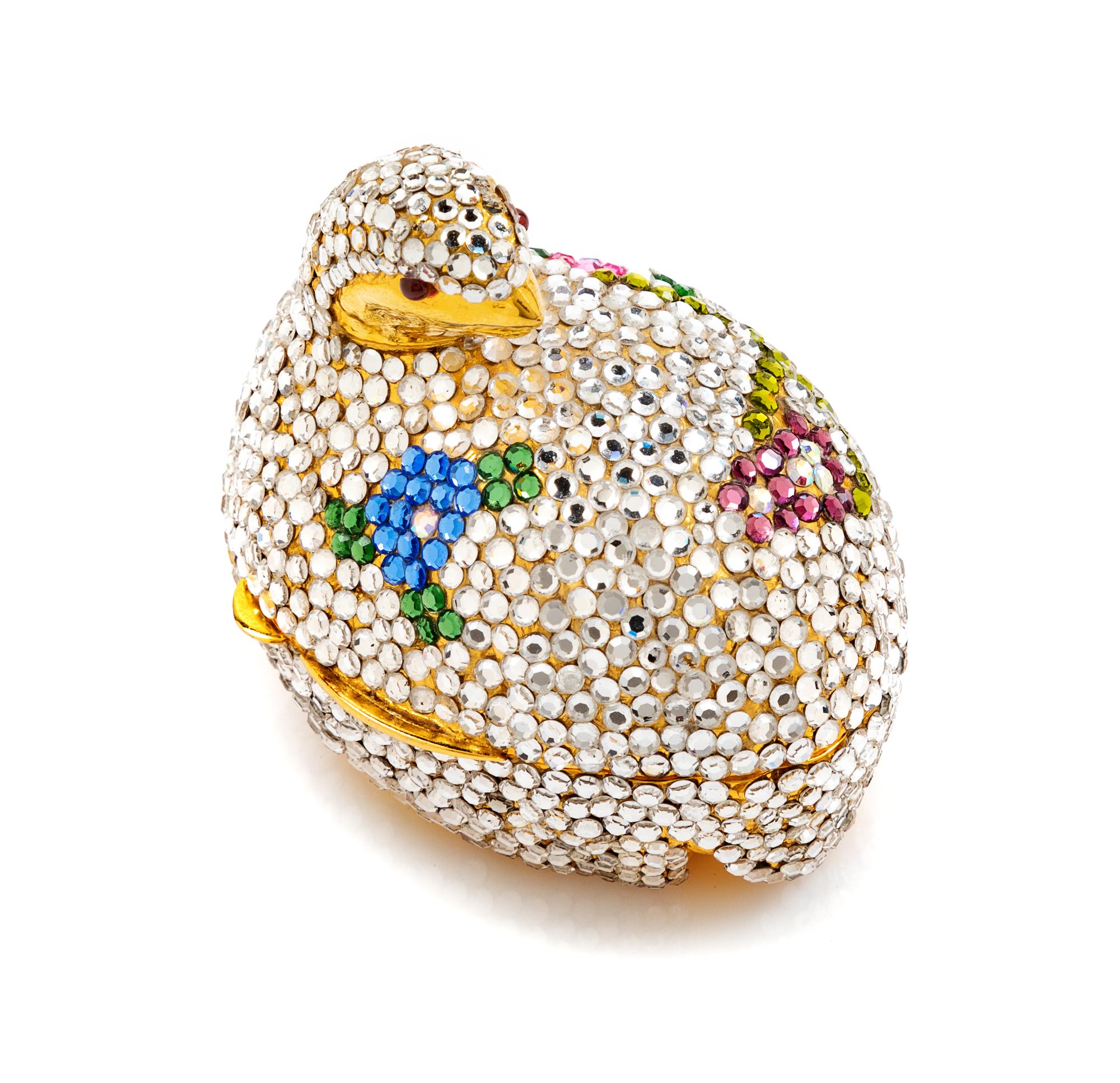 Judith Leiber Quail Crystal Pill Box