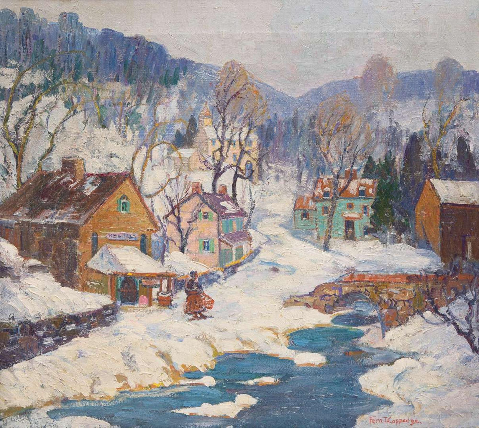 Fern Isabel Coppedge (American, 1883-1951) - Winter Village, New Hope