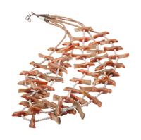 Three-strand Heishi and Spiny Oyster Avian Fetish Necklace