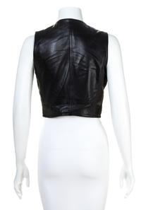 A Gianni Versace Black Leather Vest,