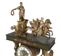 A Large Empire Style Gilt Bronze Mantel Clock