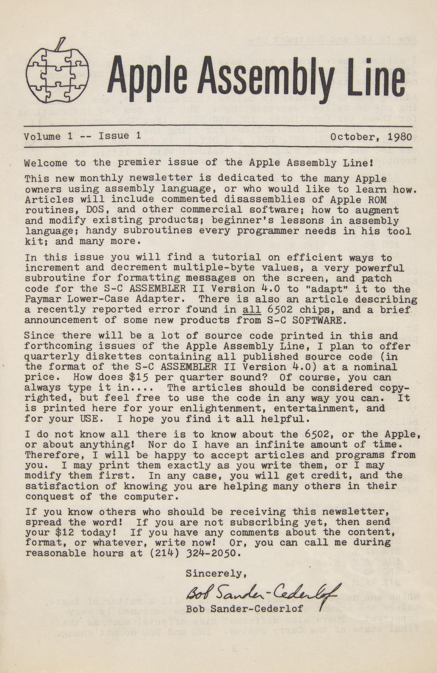 [Technology] Group of 3 Items Related to Apple Computers, Including the First 36 Issues of Apple Assembly Line, 1980-88