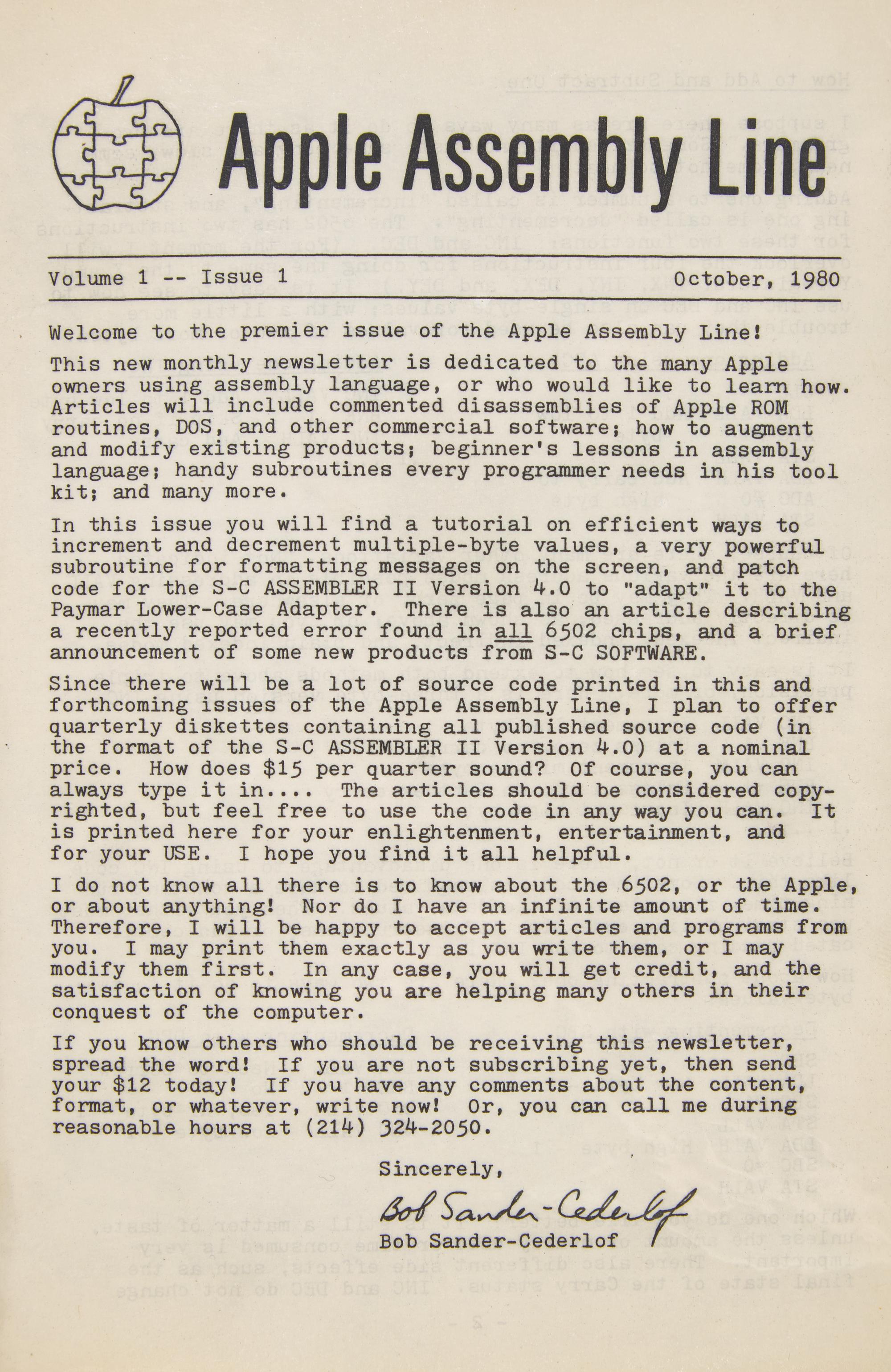 [Technology] Group of 3 Items Related to Apple Computers, Including the First 36 Issues of Apple Assembly Line, 1980-88
