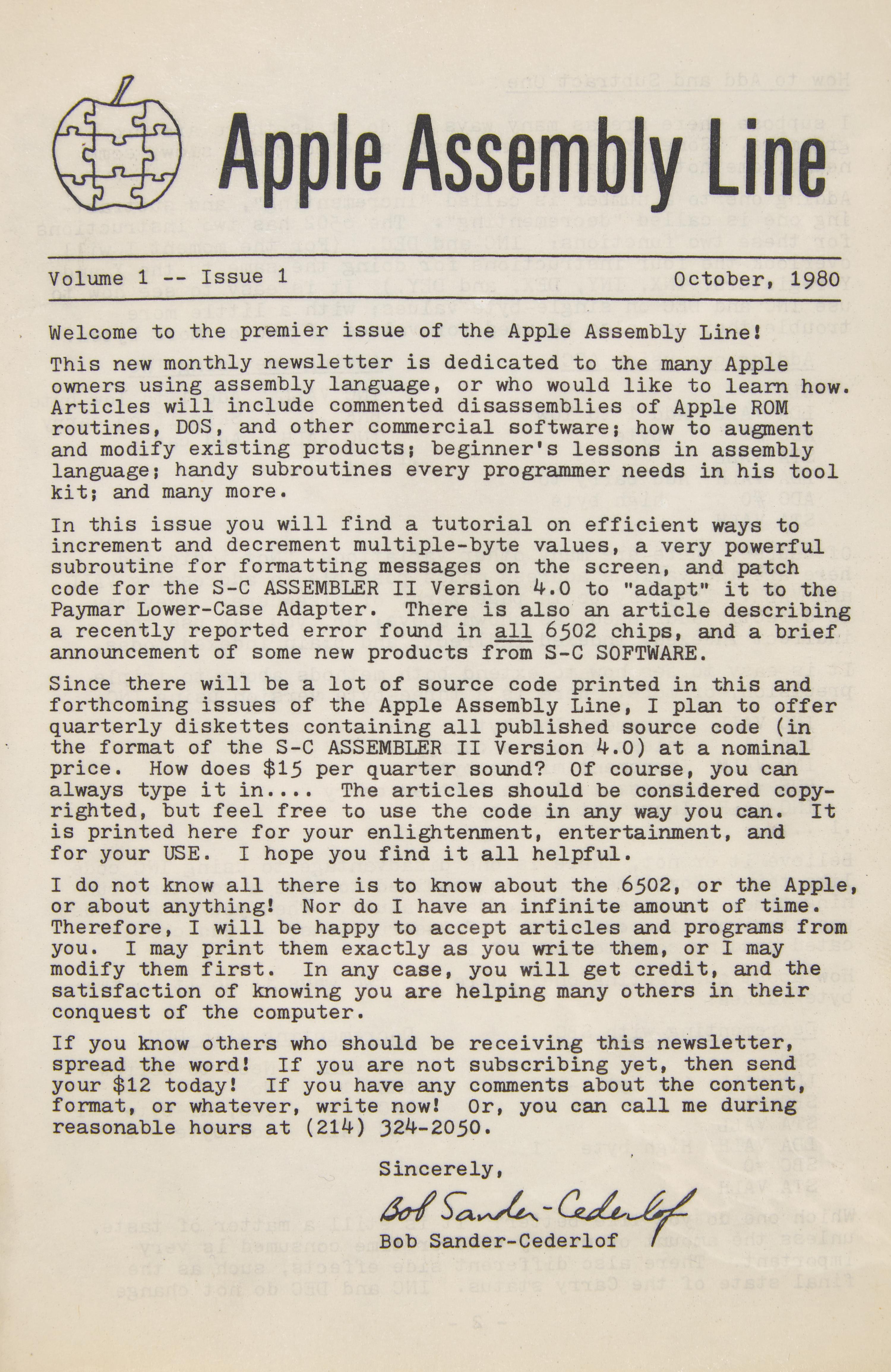 [Technology] Group of 3 Items Related to Apple Computers, Including the First 36 Issues of Apple Assembly Line, 1980-88