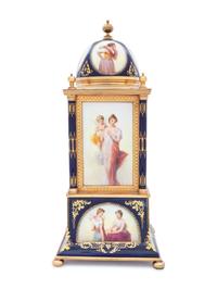 A Vienna Porcelain Mantel Clock