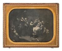 American Art in Daguerreotypes Whole plate daguerreotype of American painting The Pilgrims Signing the Compact, on board the Mayflower, Nov. 11th, 1620 , by T.H. Matteson (1813-1884).