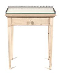 A Pair of Louis XVI Style White Painted Fauteuils Height 35 inches. — 20TH CENTURY