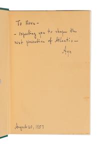 RAND, Ayn (1905-1982). Atlas Shrugged . New York: Random House, 1957.