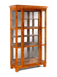 A Continental Burlwood Vitrine Cabinet