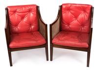 A Pair of Regency Style Mahogany Armchairs Height 33 inches. — LATE 19TH/20TH CENTURY
