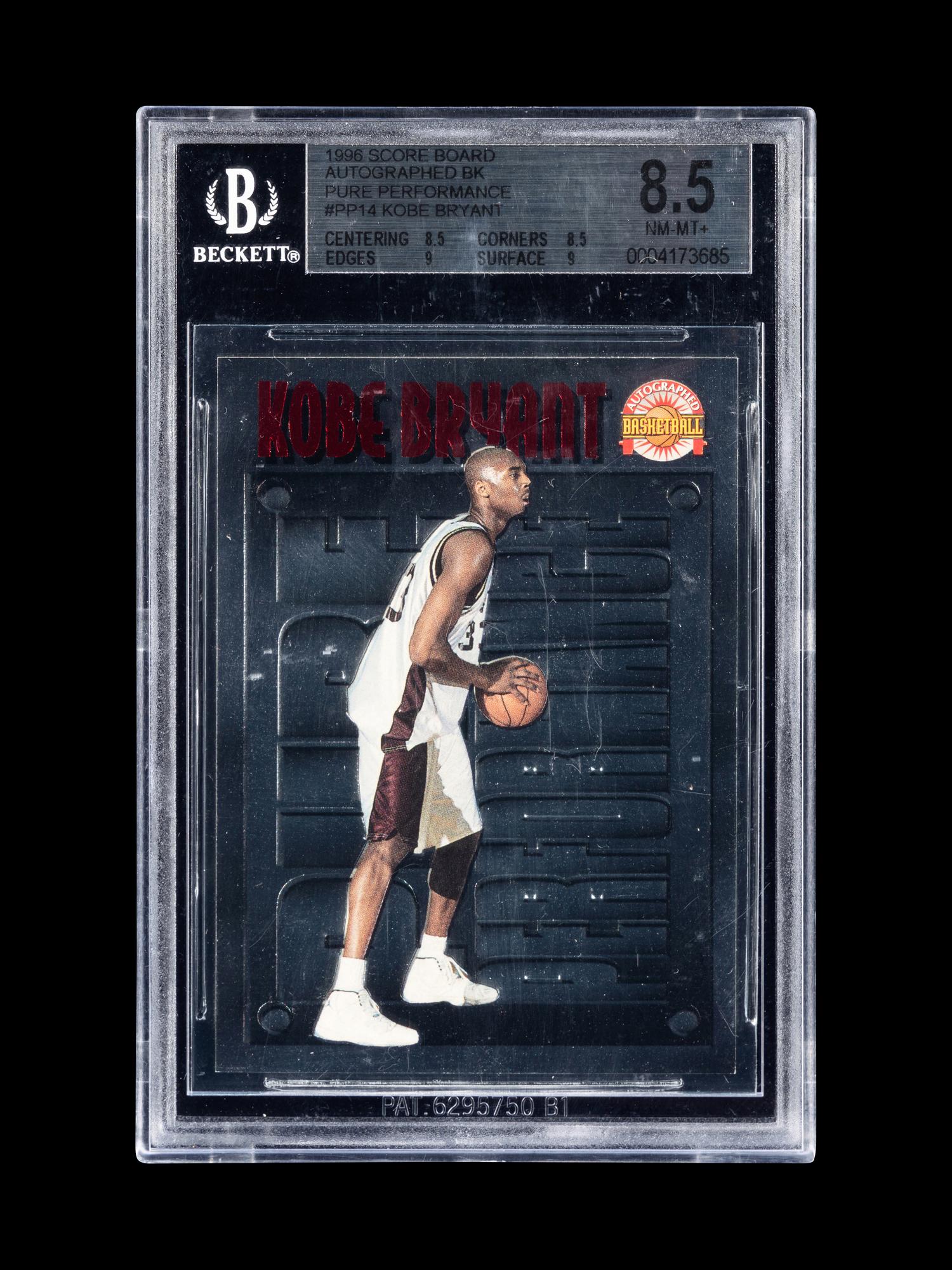 A Group of 1996-97 Score Board Autographed BK Pure Performance Kobe Bryant Rookie Basketball Cards No. PP14 (BGS 8.5 NM+); No. PP14 Gold (SGC 9 MINT)