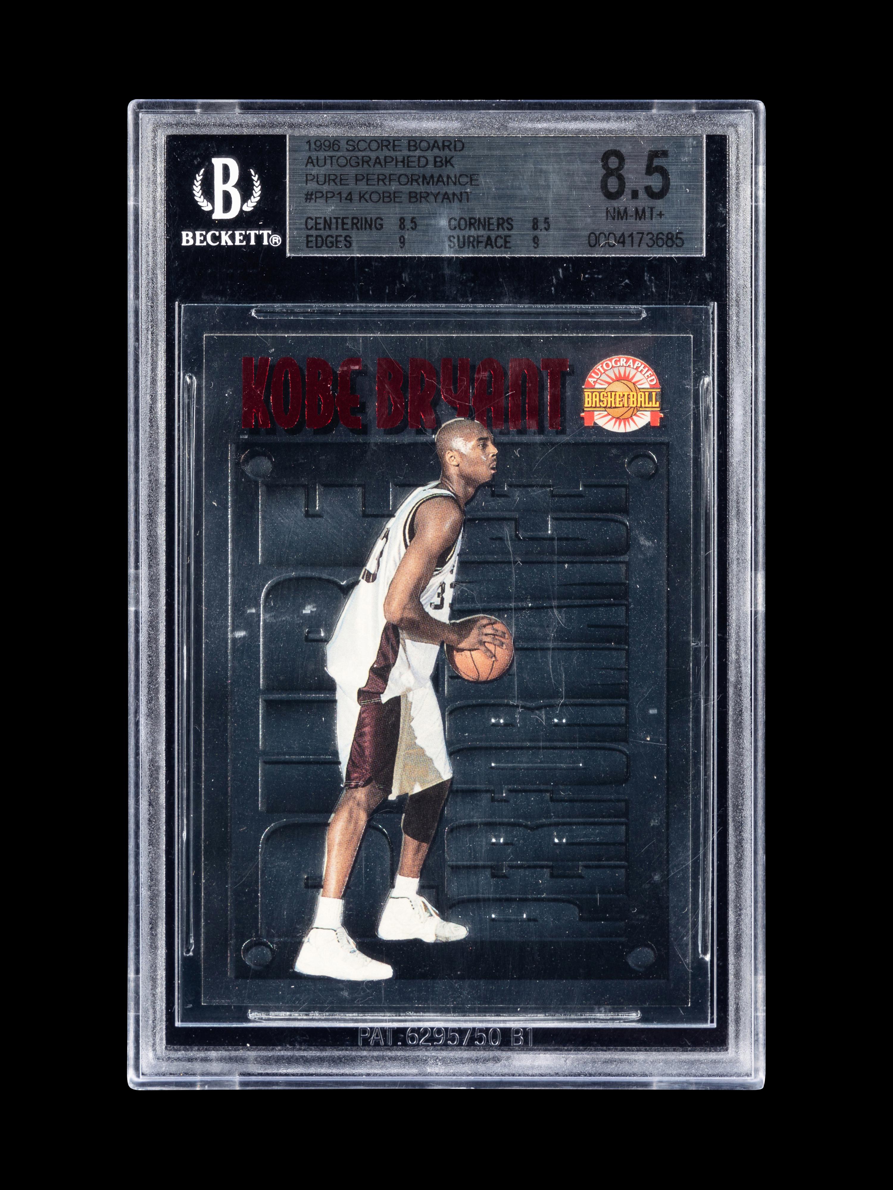 A Group of 1996-97 Score Board Autographed BK Pure Performance Kobe Bryant Rookie Basketball Cards No. PP14 (BGS 8.5 NM+); No. PP14 Gold (SGC 9 MINT)