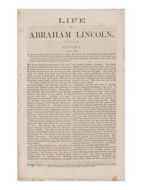 [LINCOLN, Abraham (1809-1865)]. -- SCRIPPS, John Locke (1818-1866). Life of Abraham Lincoln . Chicago: Chicago Press and Tribune Co., 1860.
