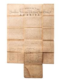 [REVOLUTIONARY WAR]. Declaration of Independence. N.d., [ca 19th century].