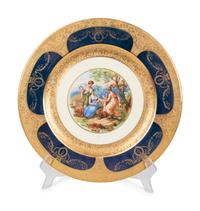 A Set of Ten Limoges Porcelain Polychrome and Gilt-Encrusted Cabinet Plates — Late 19th Century