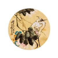 Hu Ting'an, (QING DYNASTY), Bird Perched on Flowering Branches