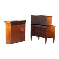 A Federal Inlaid Mahogany and Tambour-Front Desk-and-Bookcase
