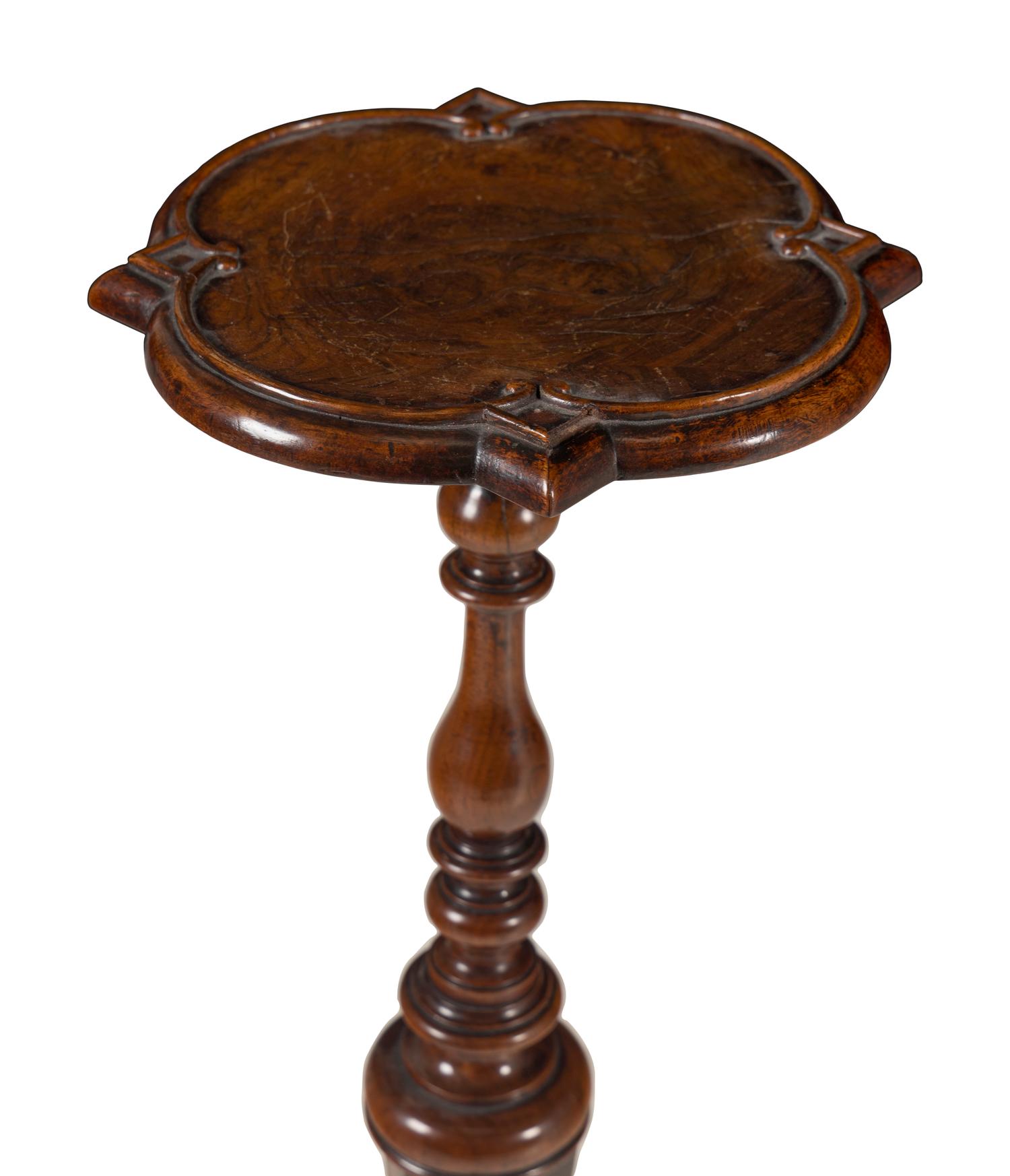 A William and Mary Walnut Candle Stand