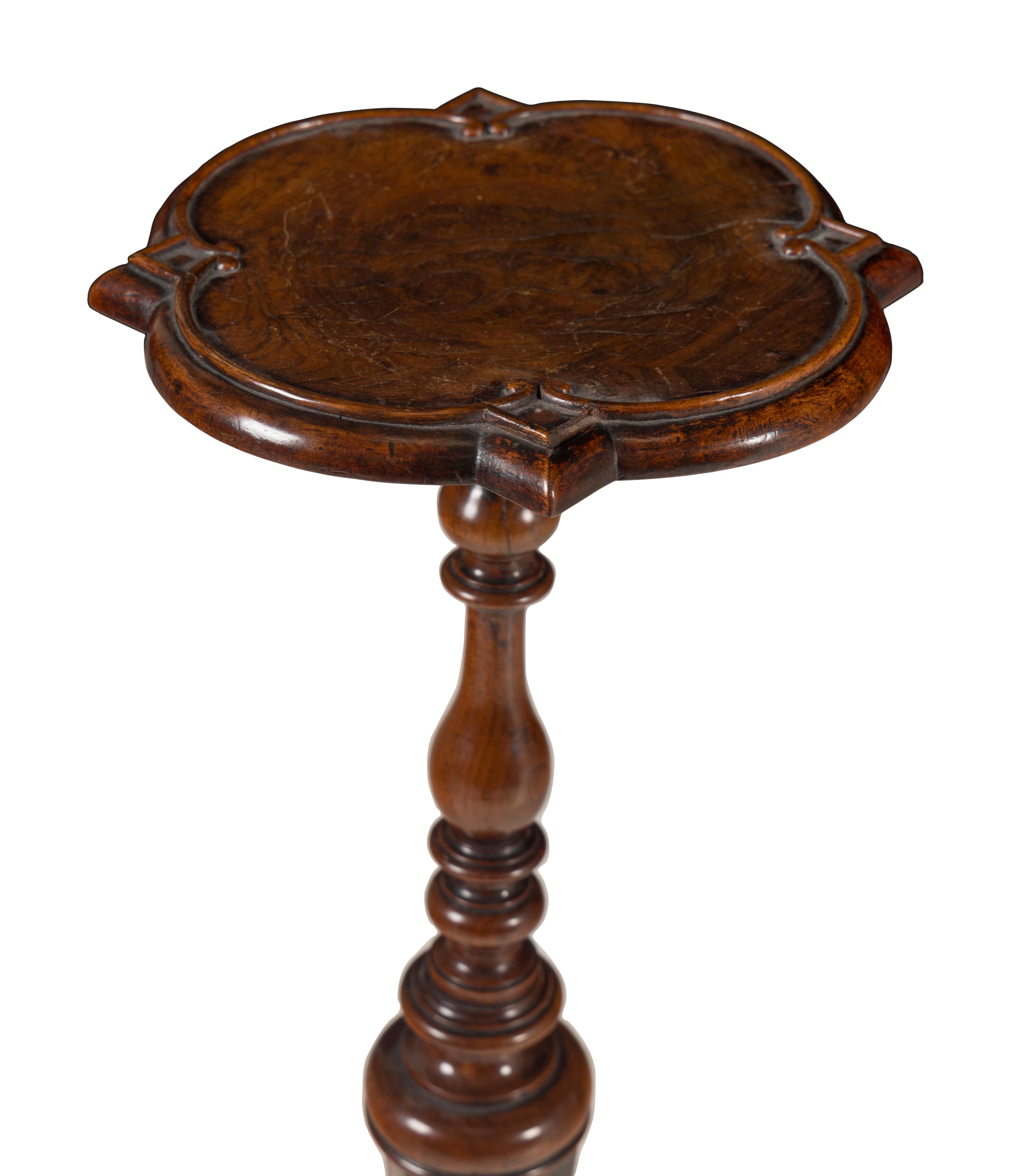 A William and Mary Walnut Candle Stand