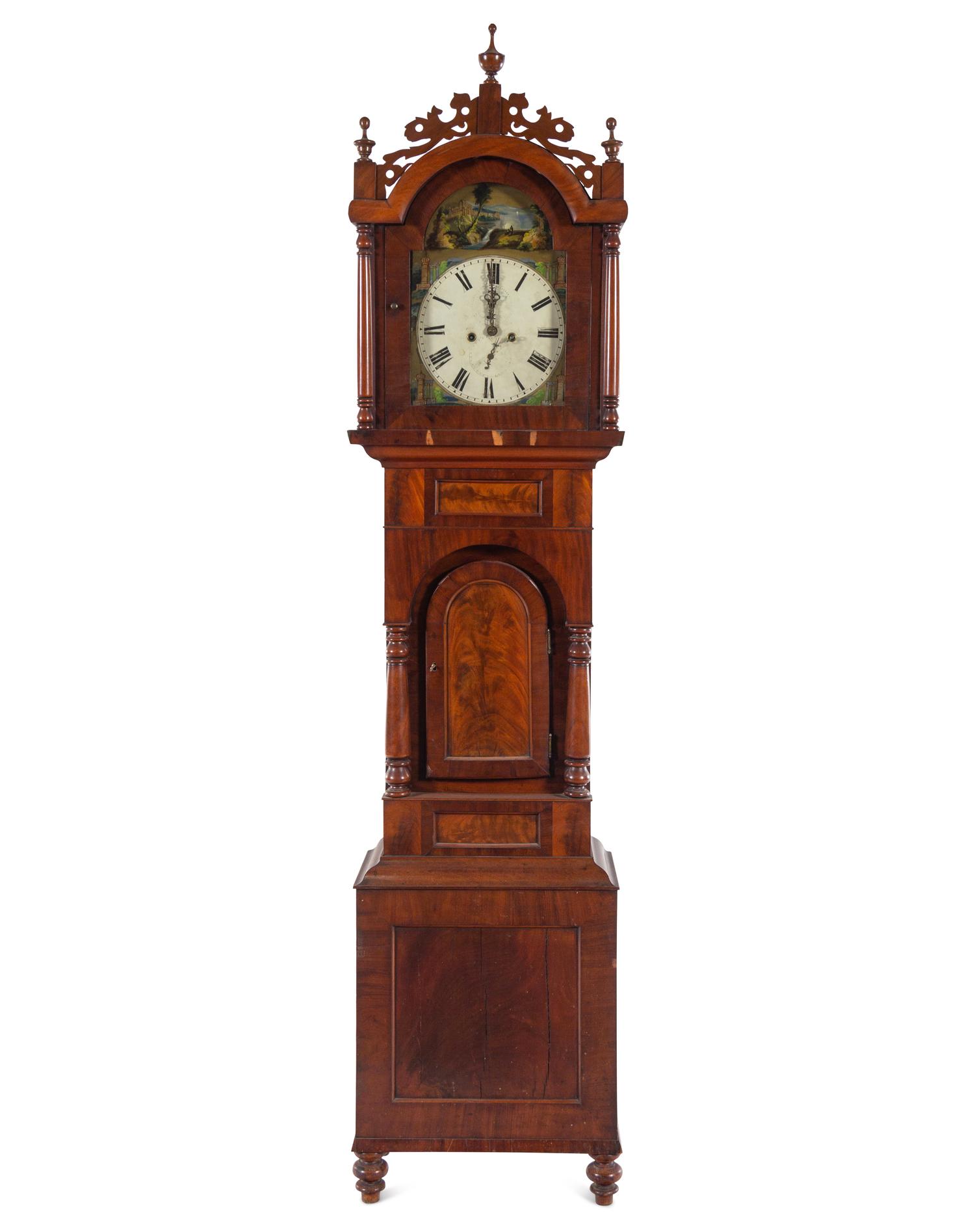 A George III Style Mahogany Tall Case Clock