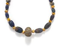 A Sumerian Lapis Lazuli and Gold Bead Necklace