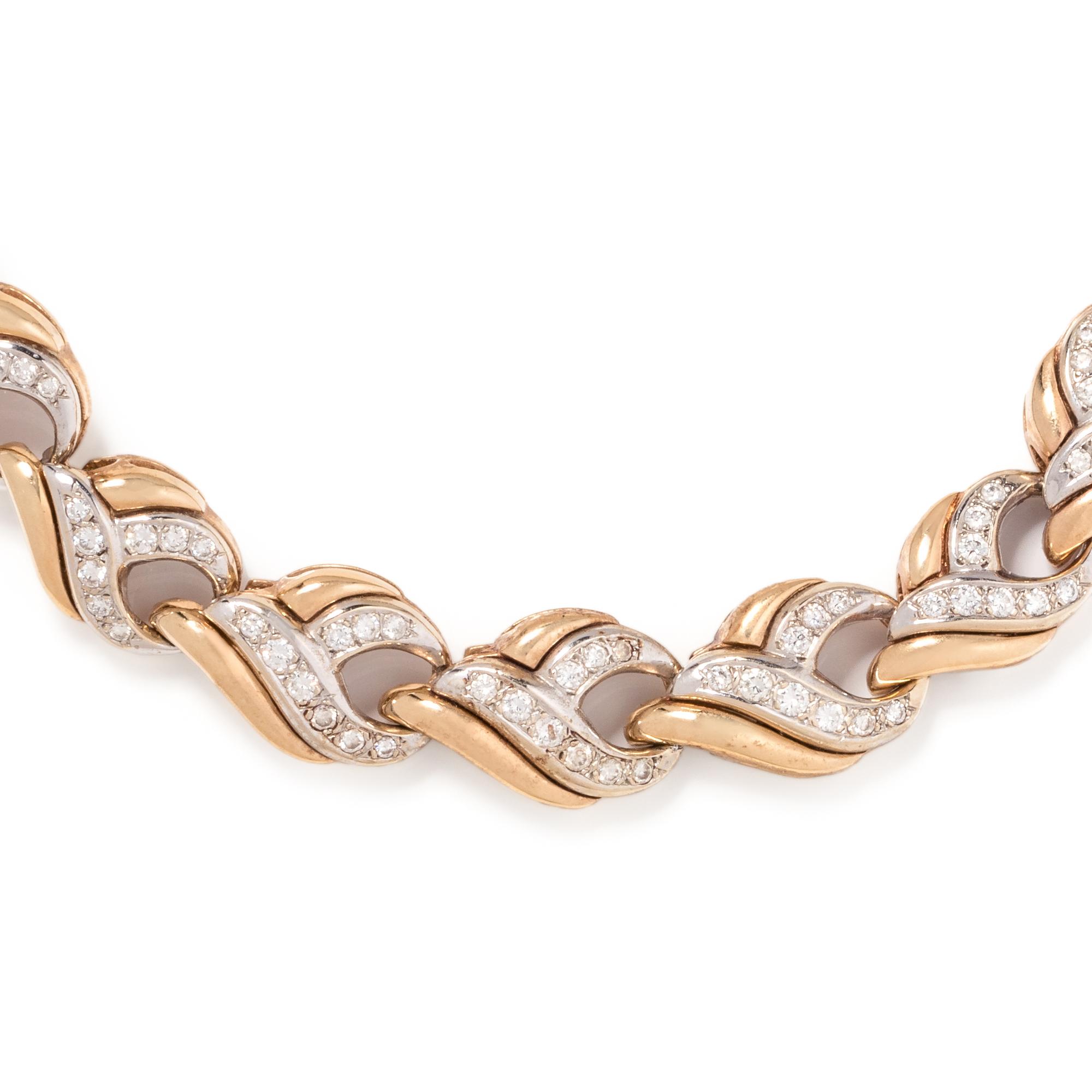BICOLOR GOLD AND DIAMOND COLLAR NECKLACE