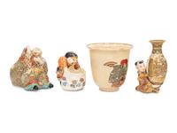 Four Japanese Satsuma 'Figural' Articles