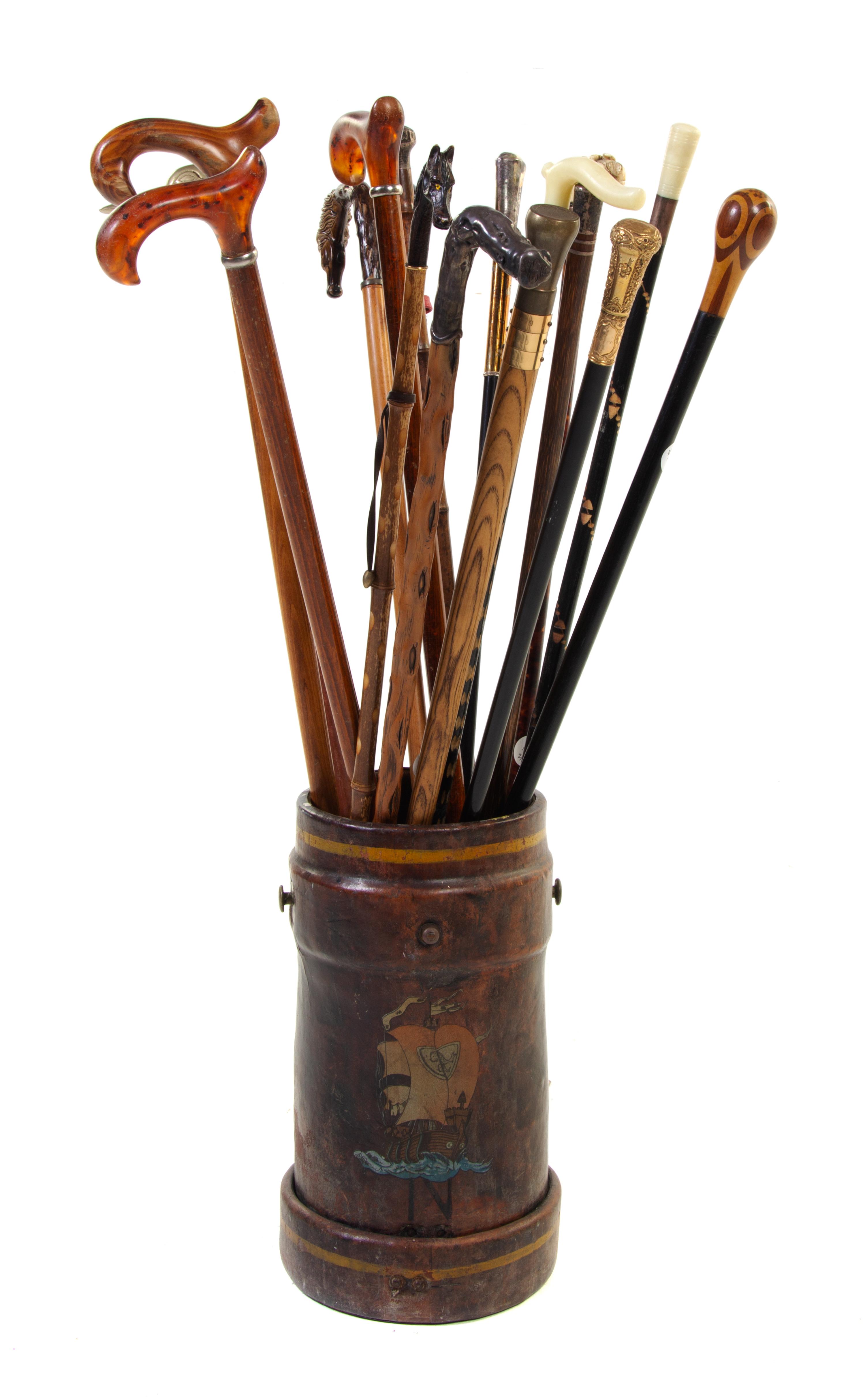 A Collection of Canes and Walking Sticks Height of tallest 28 inches. — PRIMARILY 19TH CENTURY