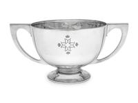 An Asprey & Co. Silver Twin-Handled Horse Jumping Trophy