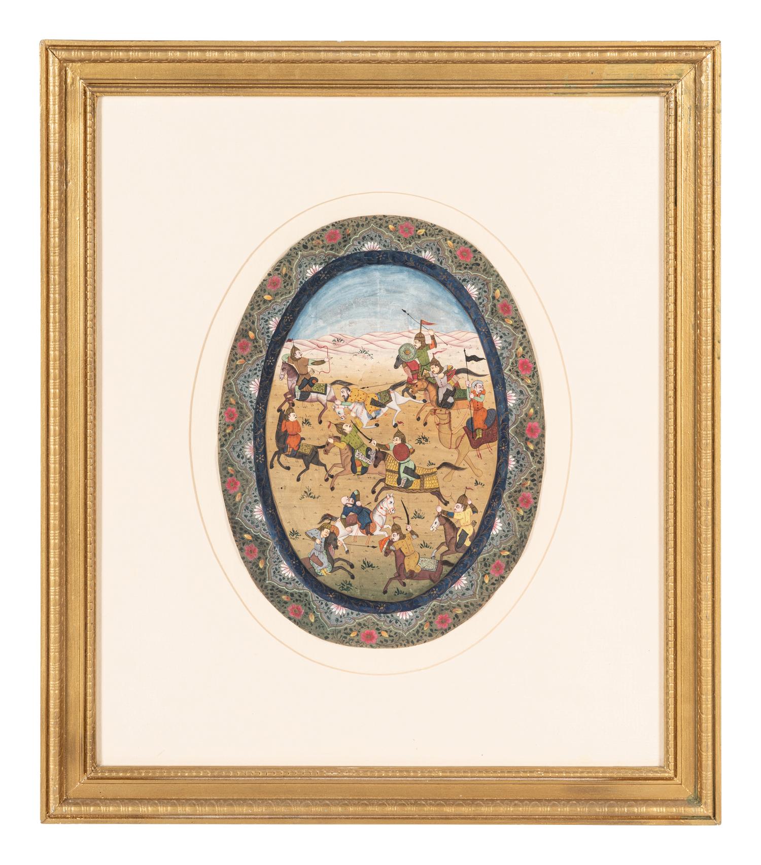Nine Persian School Miniature Paintings