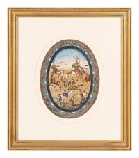 Nine Persian School Miniature Paintings