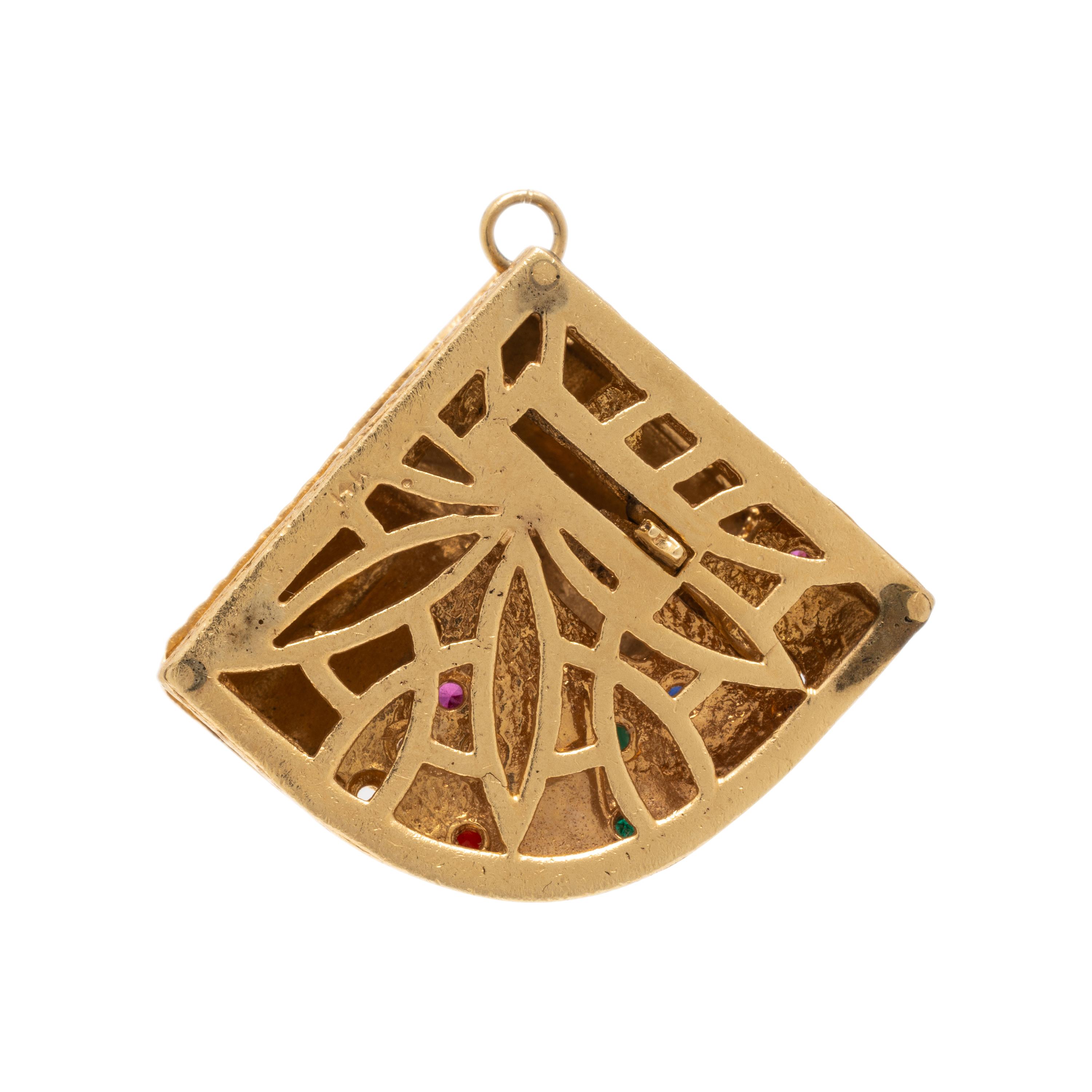 Multigem and Yellow Gold House Charm