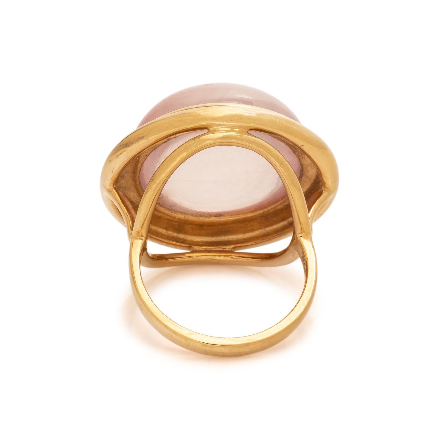 TIFFANY & CO., PALOMA PICASSO, YELLOW GOLD AND ROSE QUARTZ RING