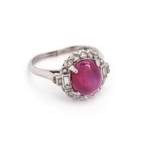 STAR RUBY AND DIAMOND RING