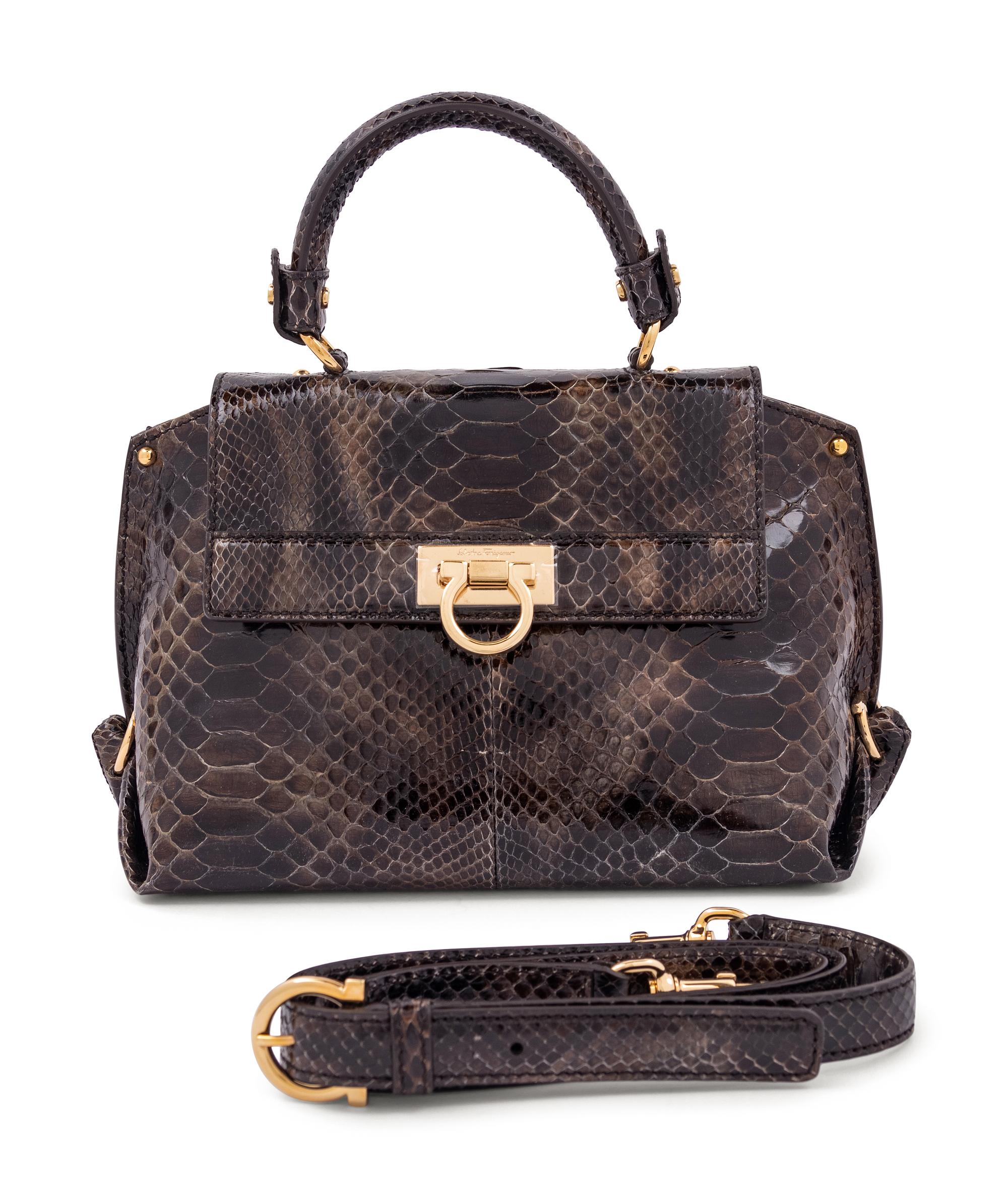 Salvatore Ferragamo Brown Python Bag, 2000s