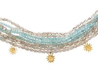 TONY DUQUETTE, ROCK CRYSTAL QUARTZ AND AQUAMARINE BEADED TORSADE NECKLACE