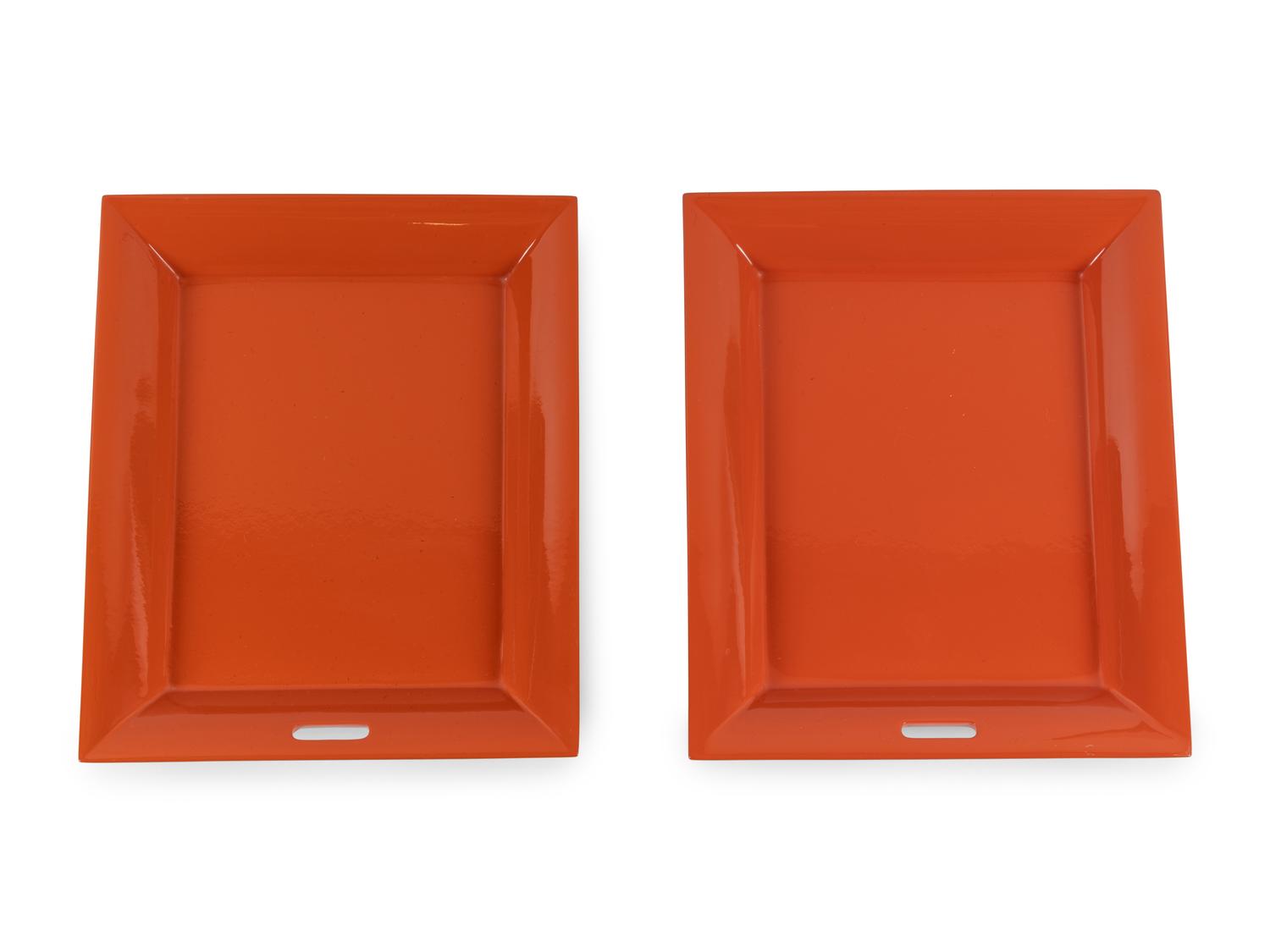Two Hermès Lacquered Wood Trays