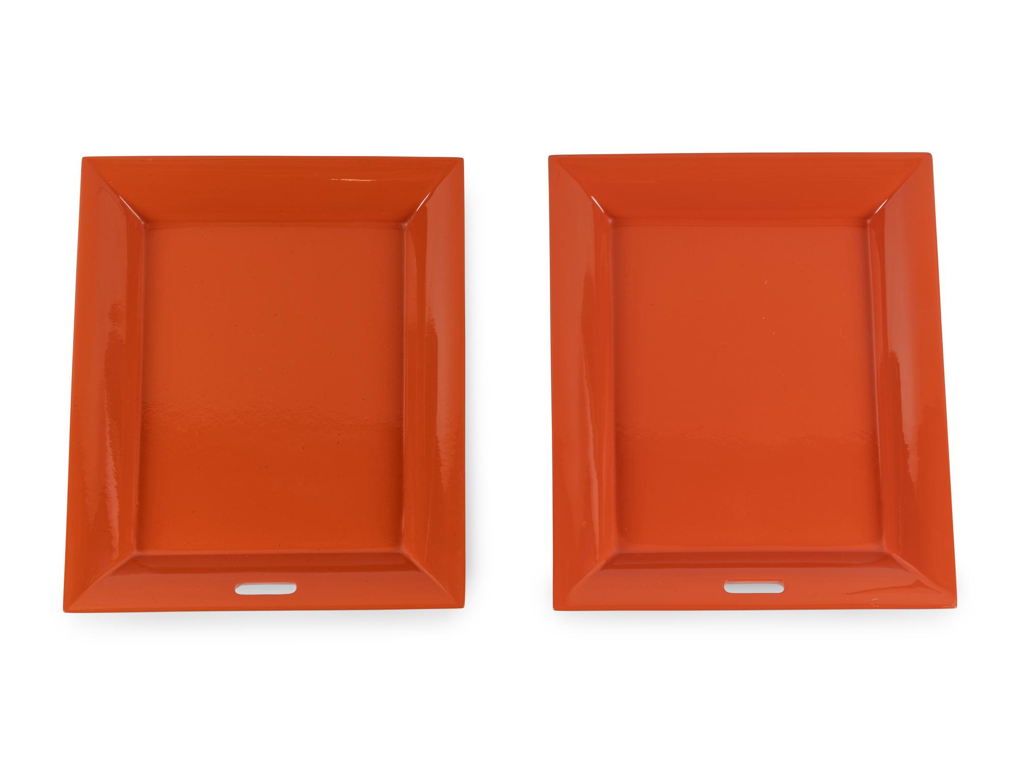 Two Hermès Lacquered Wood Trays