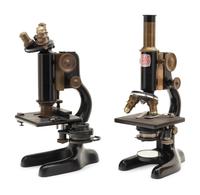 Two Bausch & Lomb Black Lacquered Microscopes