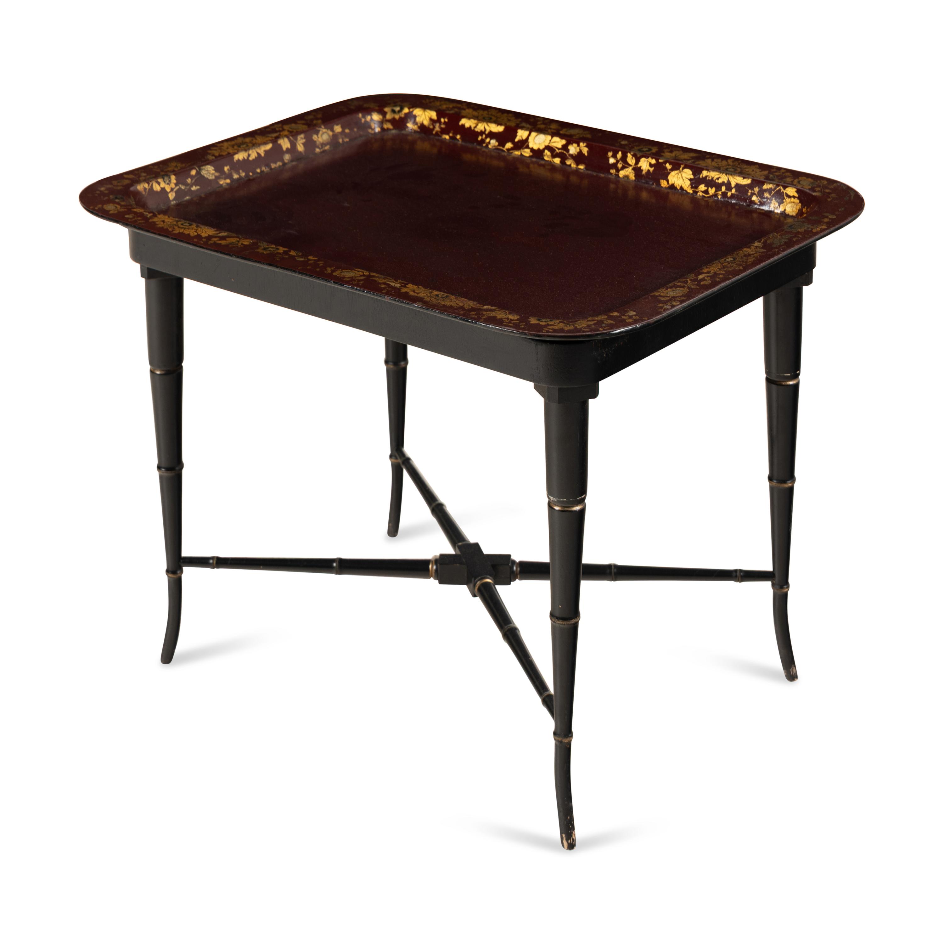 An English Papier Mache Tray Table