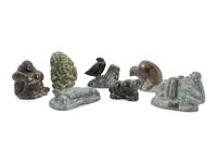 A Group of Six Inuit Carved Soapstones