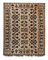 A Squirrel, Rooster, Dove, Dog, Heart and Flower Pattern Jacquard Coverlet