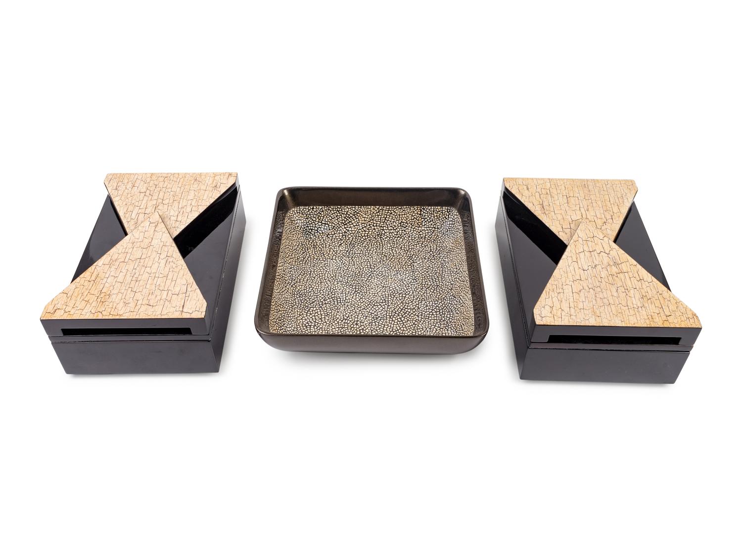 A Group of Three Contemporary Lacquer Accessories — 21ST CENTURY