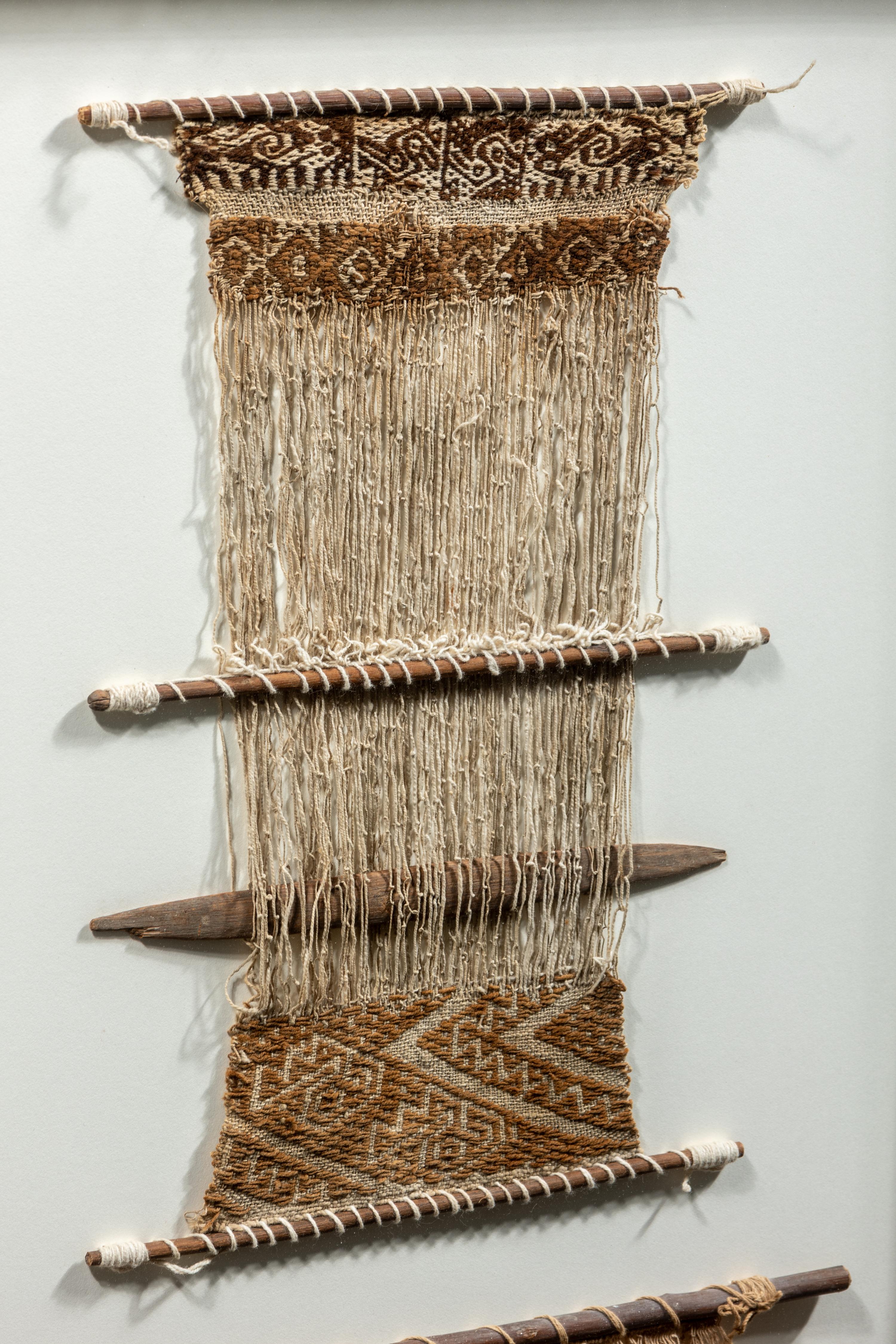 Two Framed Chancay Telars (Textile Fragments on Looms)